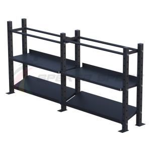 Купить Модульный стеллаж для гантелей, гирь и медболов 2580х430х1200 (2 секции) в Среднеуральске 