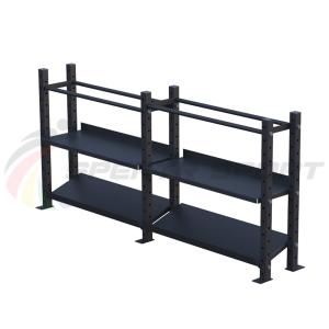 Купить Модульный стеллаж для гантелей, гирь и медболов 3780х430х1200 (2 секции) в Среднеуральске 