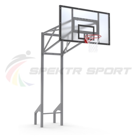 Купить Стойка баскетбольная уличная усиленная со щитом из оргстекла, кольцом и сеткой SP D 413 в Среднеуральске 