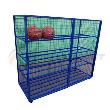 Купить Стеллаж для хранения мячей и инвентаря передвижной металлический (сетка) Цельносварной в Среднеуральске 